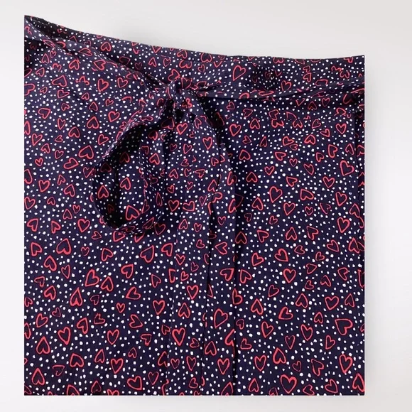 Joules Women’s Wrap Skirt Valentines Day Hearts Sz 10 Navy Red Belt Polka NWT - Picture 2 of 4